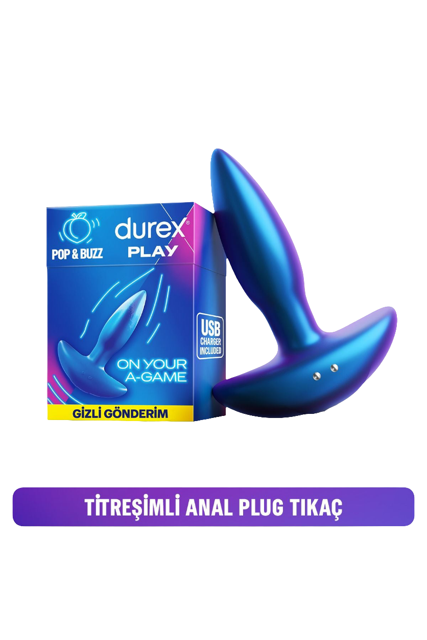 Durex 7 Mod Titreşimli Silikon Anal Plug 8 cm